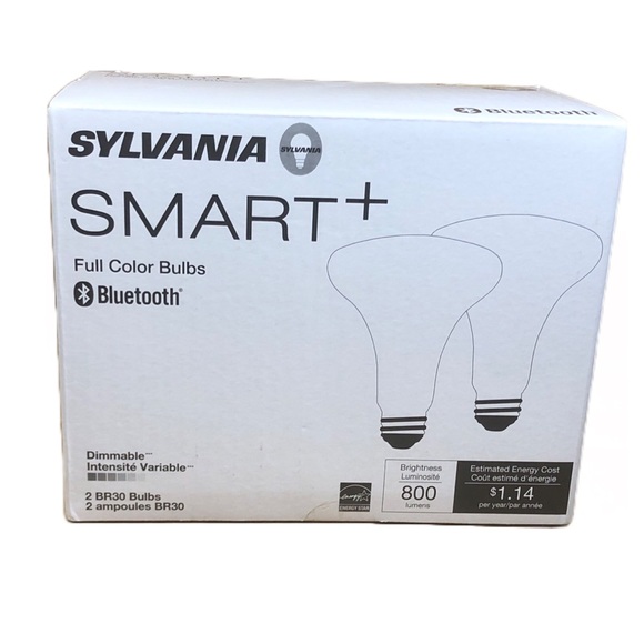 Sylvania Bluetooth Smart + Light Bulb 2 pack Full Color BR30 Led Bulb 800 Lumens - Picture 2 of 7